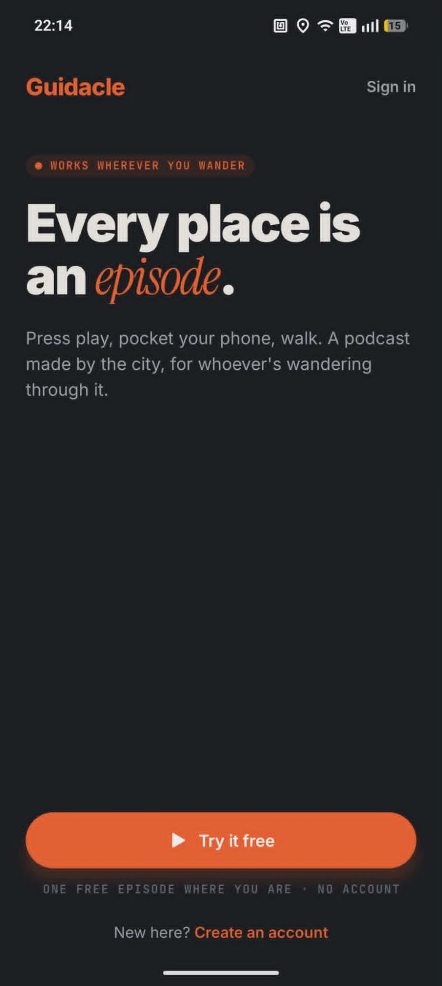 Trykk play, én gratis episode, ingen konto